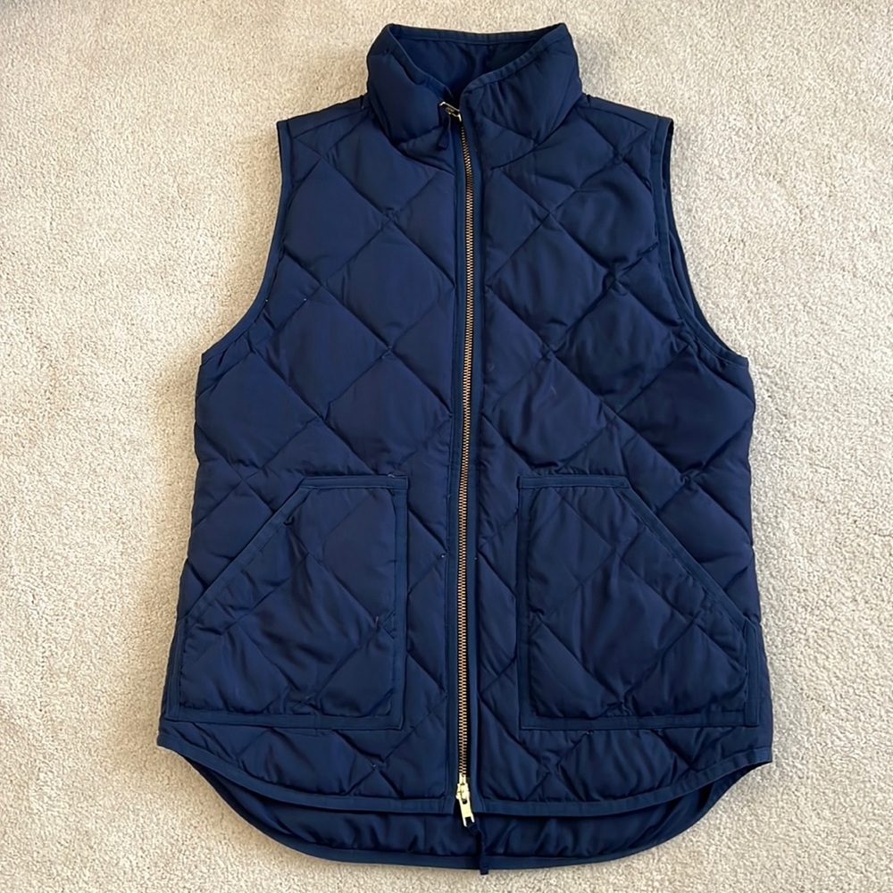 J. Crew Factory Navy Quilted Puffer Vest XS